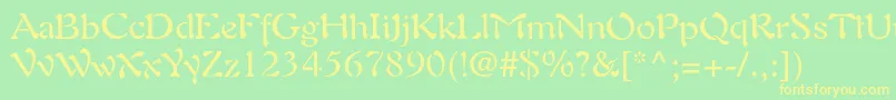 Auriolltstd Font – Yellow Fonts on Green Background
