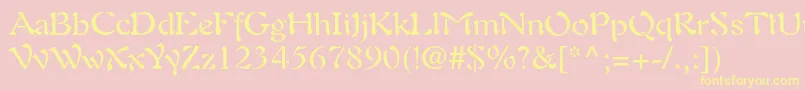 Auriolltstd Font – Yellow Fonts on Pink Background