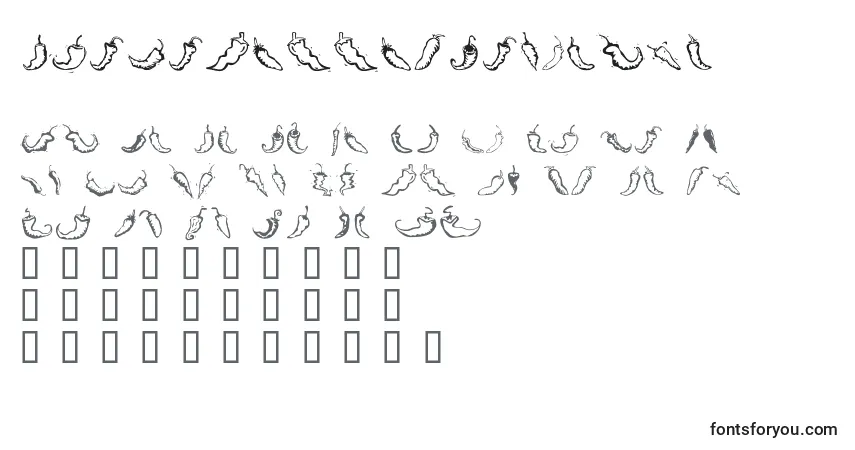 Czcionka ChiliPepperDingbats – alfabet, cyfry, specjalne znaki