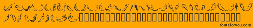 Шрифт ChiliPepperDingbats – чёрные шрифты на оранжевом фоне