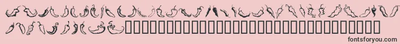 ChiliPepperDingbats-fontti – mustat fontit vaaleanpunaisella taustalla