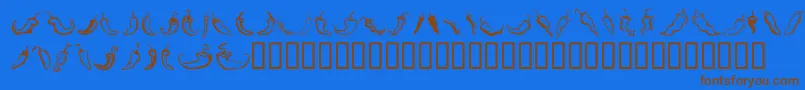 Czcionka ChiliPepperDingbats – brązowe czcionki na niebieskim tle