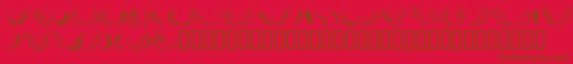 ChiliPepperDingbats-fontti – ruskeat fontit punaisella taustalla