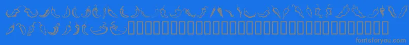 フォントChiliPepperDingbats – 青い背景に灰色の文字