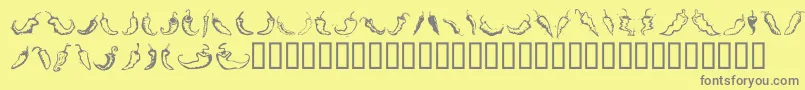 フォントChiliPepperDingbats – 黄色の背景に灰色の文字