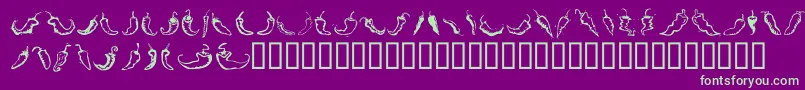 ChiliPepperDingbats-fontti – vihreät fontit violetilla taustalla