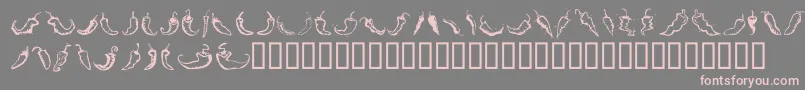 ChiliPepperDingbats-fontti – vaaleanpunaiset fontit harmaalla taustalla