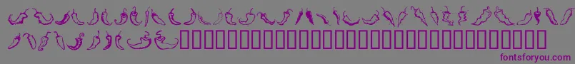 フォントChiliPepperDingbats – 紫色のフォント、灰色の背景