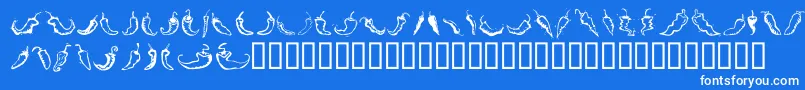 フォントChiliPepperDingbats – 青い背景に白い文字