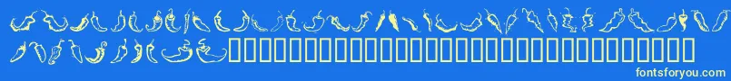 Czcionka ChiliPepperDingbats – żółte czcionki na niebieskim tle