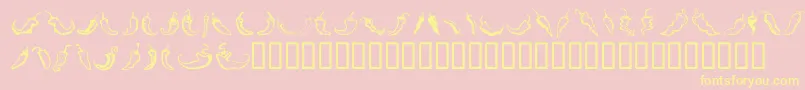 ChiliPepperDingbats-Schriftart – Gelbe Schriften auf rosa Hintergrund