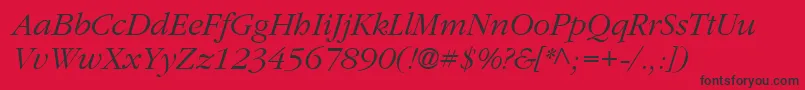 Fonte ClassicRussianItalic.001.001 – fontes pretas em um fundo vermelho