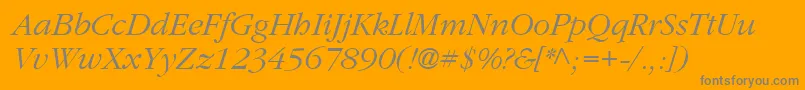 ClassicRussianItalic.001.001 Font – Gray Fonts on Orange Background