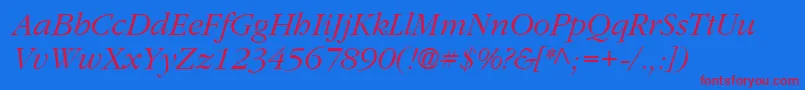 ClassicRussianItalic.001.001-Schriftart – Rote Schriften auf blauem Hintergrund