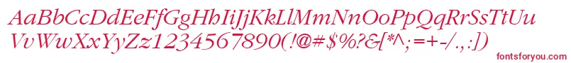 ClassicRussianItalic.001.001 Font – Red Fonts on White Background