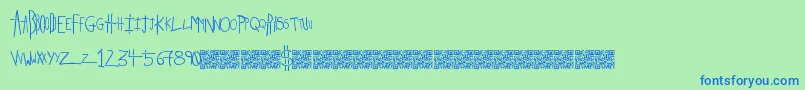 Strikeking Font – Blue Fonts on Green Background