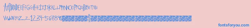 Strikeking-Schriftart – Blaue Schriften auf rosa Hintergrund