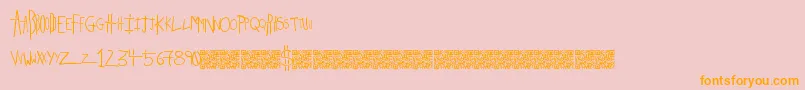 Strikeking-Schriftart – Orangefarbene Schriften auf rosa Hintergrund