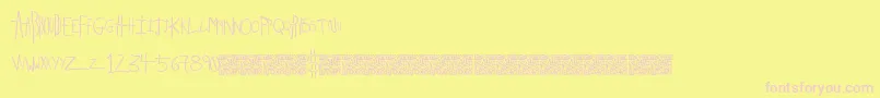 Strikeking-fontti – vaaleanpunaiset fontit keltaisella taustalla