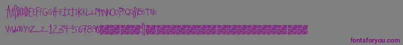 フォントStrikeking – 紫色のフォント、灰色の背景