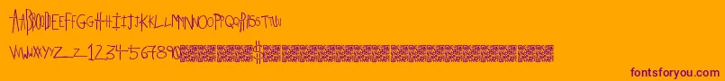 フォントStrikeking – オレンジの背景に紫のフォント