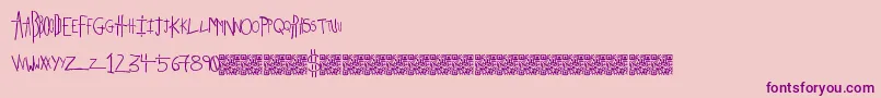 Strikeking-Schriftart – Violette Schriften auf rosa Hintergrund