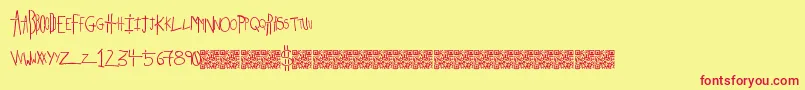 Strikeking Font – Red Fonts on Yellow Background
