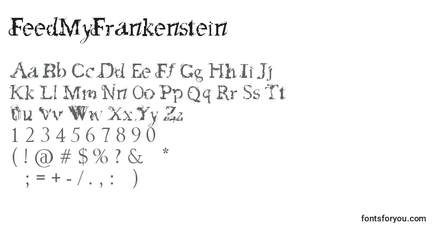 Schriftart FeedMyFrankenstein – Alphabet, Zahlen, spezielle Symbole