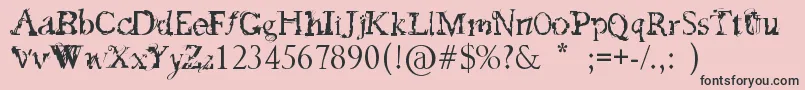 フォントFeedMyFrankenstein – ピンクの背景に黒い文字