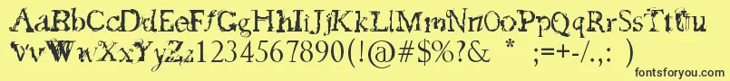 FeedMyFrankenstein Font – Black Fonts on Yellow Background