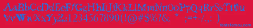 FeedMyFrankenstein Font – Blue Fonts on Red Background