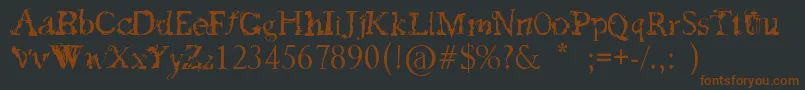 FeedMyFrankenstein-Schriftart – Braune Schriften auf schwarzem Hintergrund