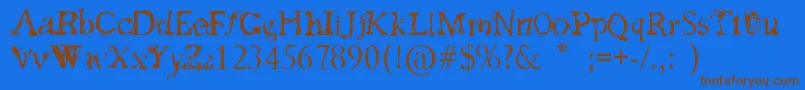 FeedMyFrankenstein Font – Brown Fonts on Blue Background