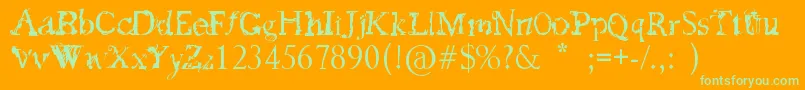 FeedMyFrankenstein-fontti – vihreät fontit oranssilla taustalla