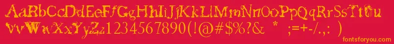 fuente FeedMyFrankenstein – Fuentes Naranjas Sobre Fondo Rojo