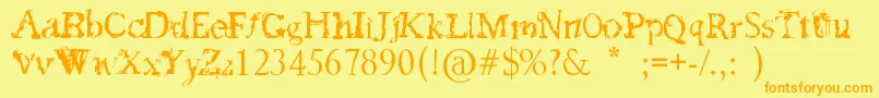 FeedMyFrankenstein Font – Orange Fonts on Yellow Background