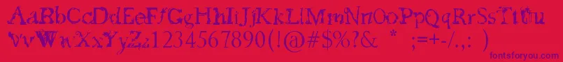 FeedMyFrankenstein Font – Purple Fonts on Red Background