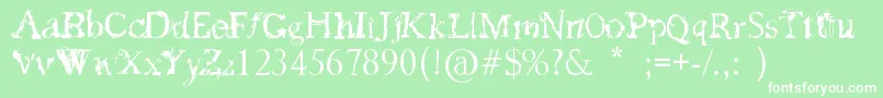 Шрифт FeedMyFrankenstein – белые шрифты на зелёном фоне