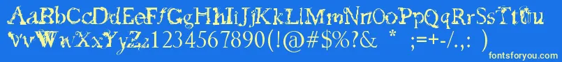 FeedMyFrankenstein Font – Yellow Fonts on Blue Background