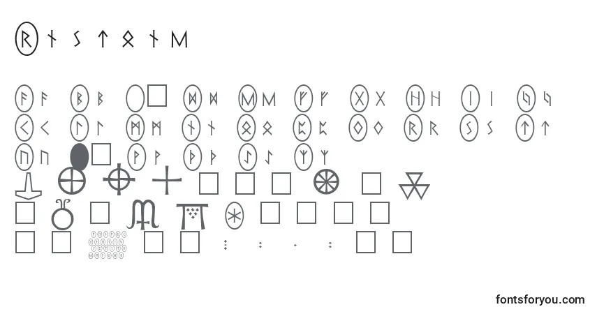 Schriftart Rnstone – Alphabet, Zahlen, spezielle Symbole