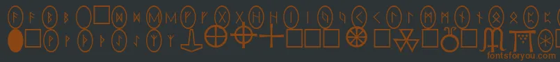 Rnstone-fontti – ruskeat fontit mustalla taustalla