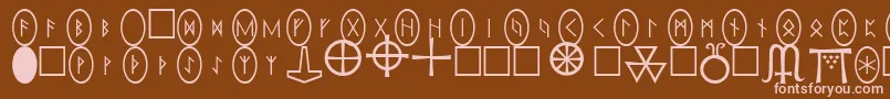 More about Rnstone Font Rnstone Font – Pink Fonts on Brown Background