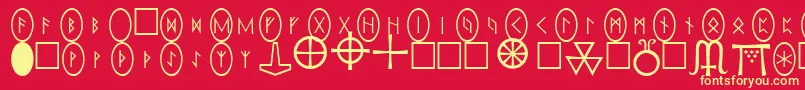 Rnstone Font – Yellow Fonts on Red Background