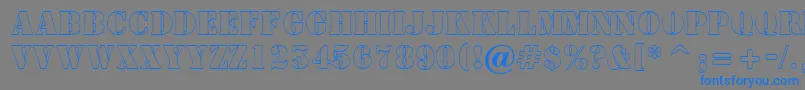 SamperotlRegular-Schriftart – Blaue Schriften auf grauem Hintergrund