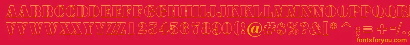 SamperotlRegular Font – Orange Fonts on Red Background