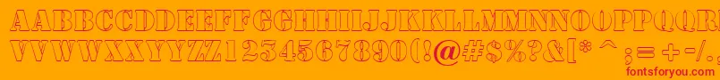SamperotlRegular Font – Red Fonts on Orange Background