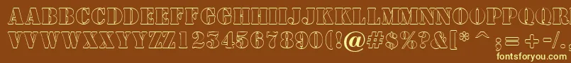 SamperotlRegular Font – Yellow Fonts on Brown Background