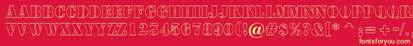 SamperotlRegular Font – Yellow Fonts on Red Background