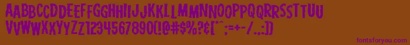 Carnivalcorpsestagexpand Font – Purple Fonts on Brown Background