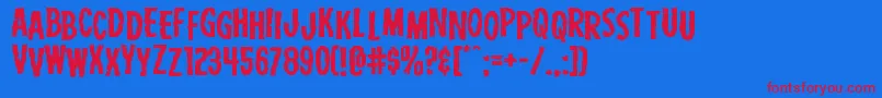 Carnivalcorpsestagexpand Font – Red Fonts on Blue Background